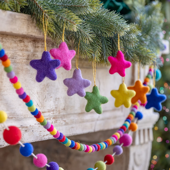 Felt Christmas Hanger Ster Kitschmas paars
