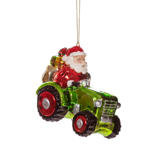 Sass & Belle Christmas Decoration Santa on a Tractor