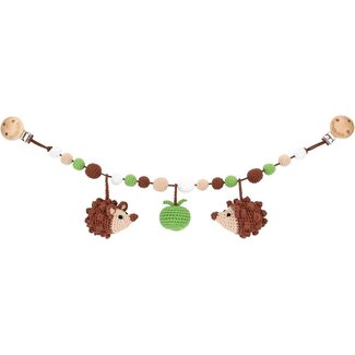 Sindibaba Kinderwagenkette Igel braun mit Rassel