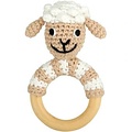 Sindibaba Rattle Sheep on wooden ring