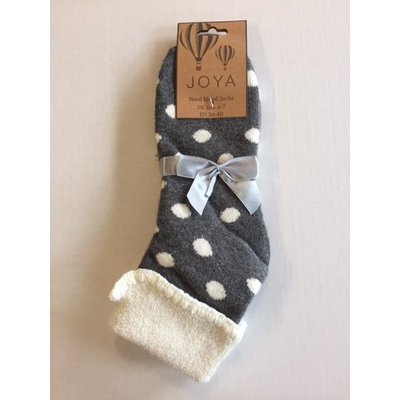 Joya Socks Woolmix extra thick Spots grey/cream