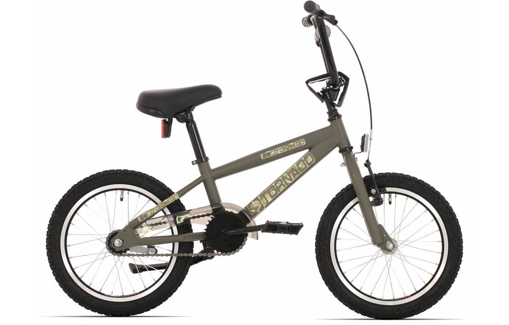 Tornado BMX 16" met terugtraprem Legergroen camo 4+