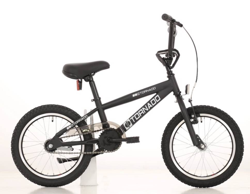 Tornado BMX 16" met terugtraprem Matzwart 4+