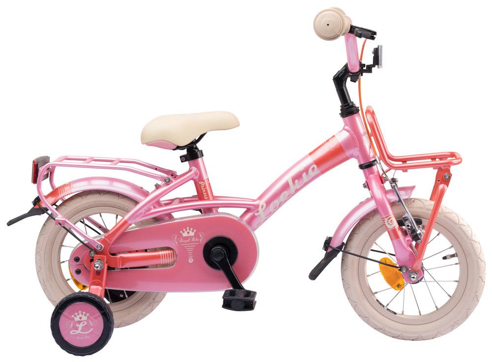 Loekie Prinses meisjesfiets 12" Pink Champagne 3+