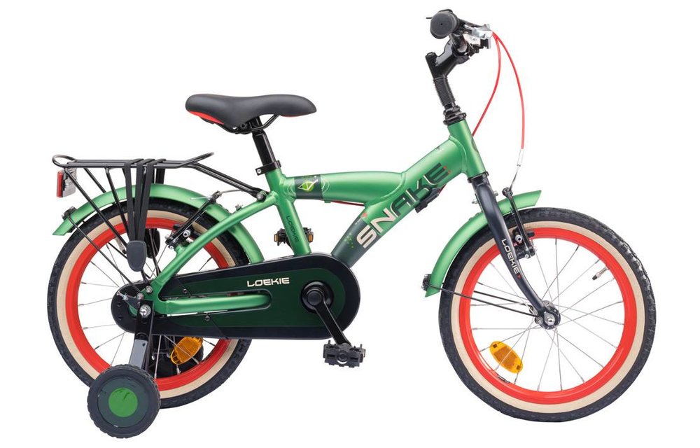Loekie Snake jongensfiets 16" Mossgreen 4+