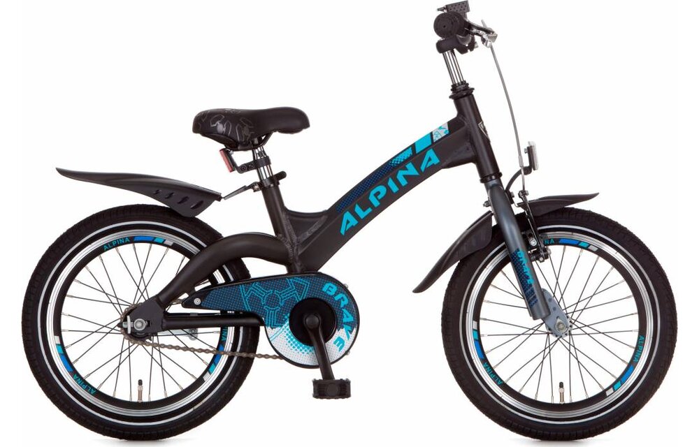 Alpina Brave kinderfiets 16" Night Black Matt 4+