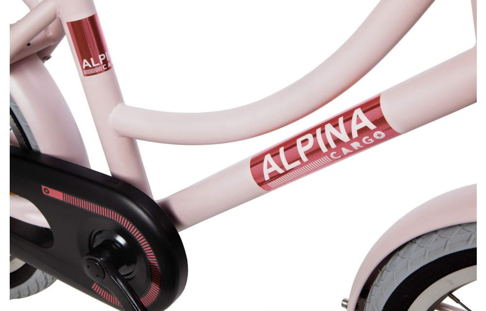 Alpina Cargo meisjesfiets met voordrager 16" Pearl Pink Matt 4+