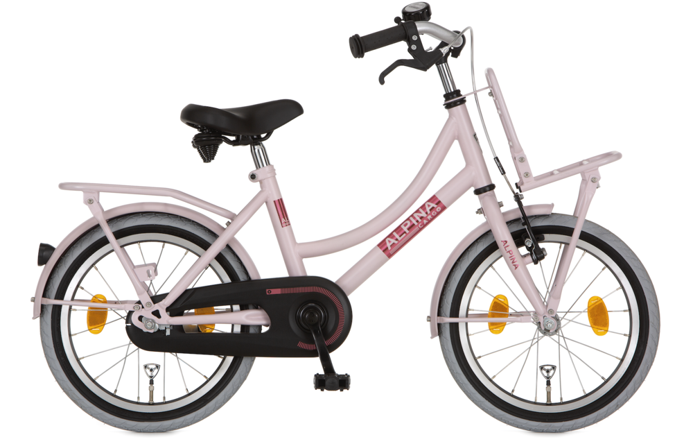 Alpina Cargo meisjesfiets met voordrager 18" Pearl Pink Matt 5+