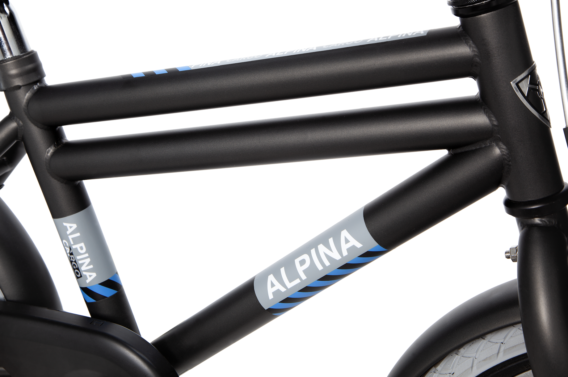 Alpina Cargo jongensfiets met voordrager 16" Space Black Matt 4+