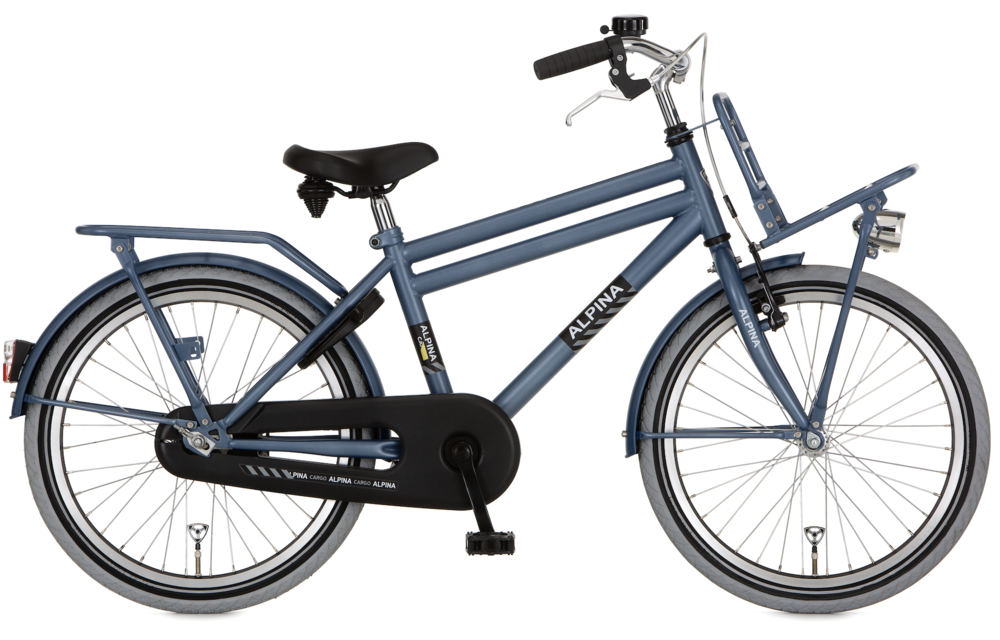 Alpina Cargo jongensfiets met voordrager 20" Vintage Blue Matt 6+