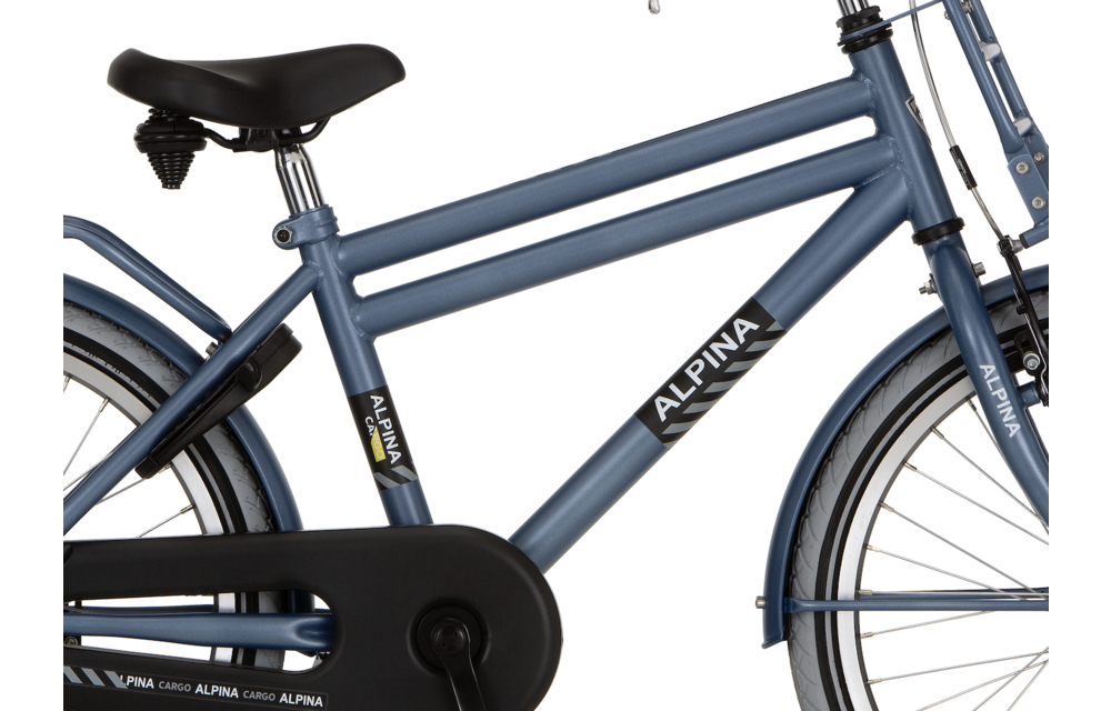 Alpina Cargo jongensfiets met voordrager 20" Vintage Blue Matt 6+