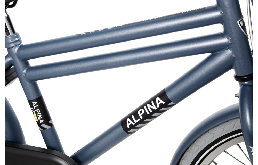 Alpina Cargo jongensfiets met voordrager 20" Vintage Blue Matt 6+