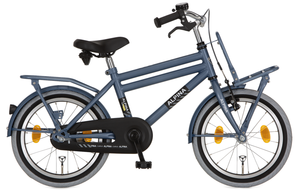 Alpina Cargo jongensfiets met voordrager 18" Vintage Blue Matt 5+