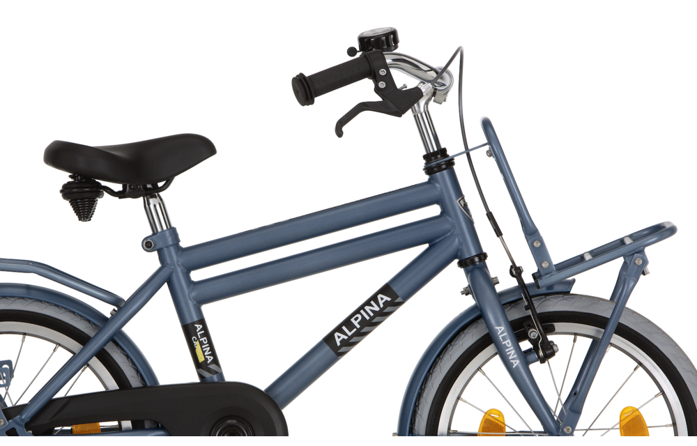 Alpina Cargo jongensfiets met voordrager 18" Vintage Blue Matt 5+