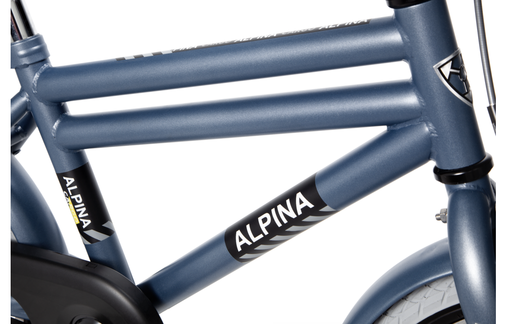 Alpina Cargo jongensfiets met voordrager 18" Vintage Blue Matt 5+