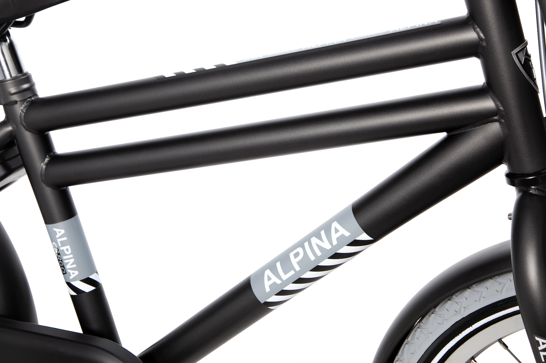 Alpina Cargo jongensfiets met voordrager 22" Space Black Matt 6+