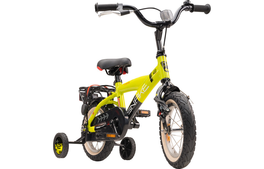 Loekie Snake jongensfiets 12" Geel 3+