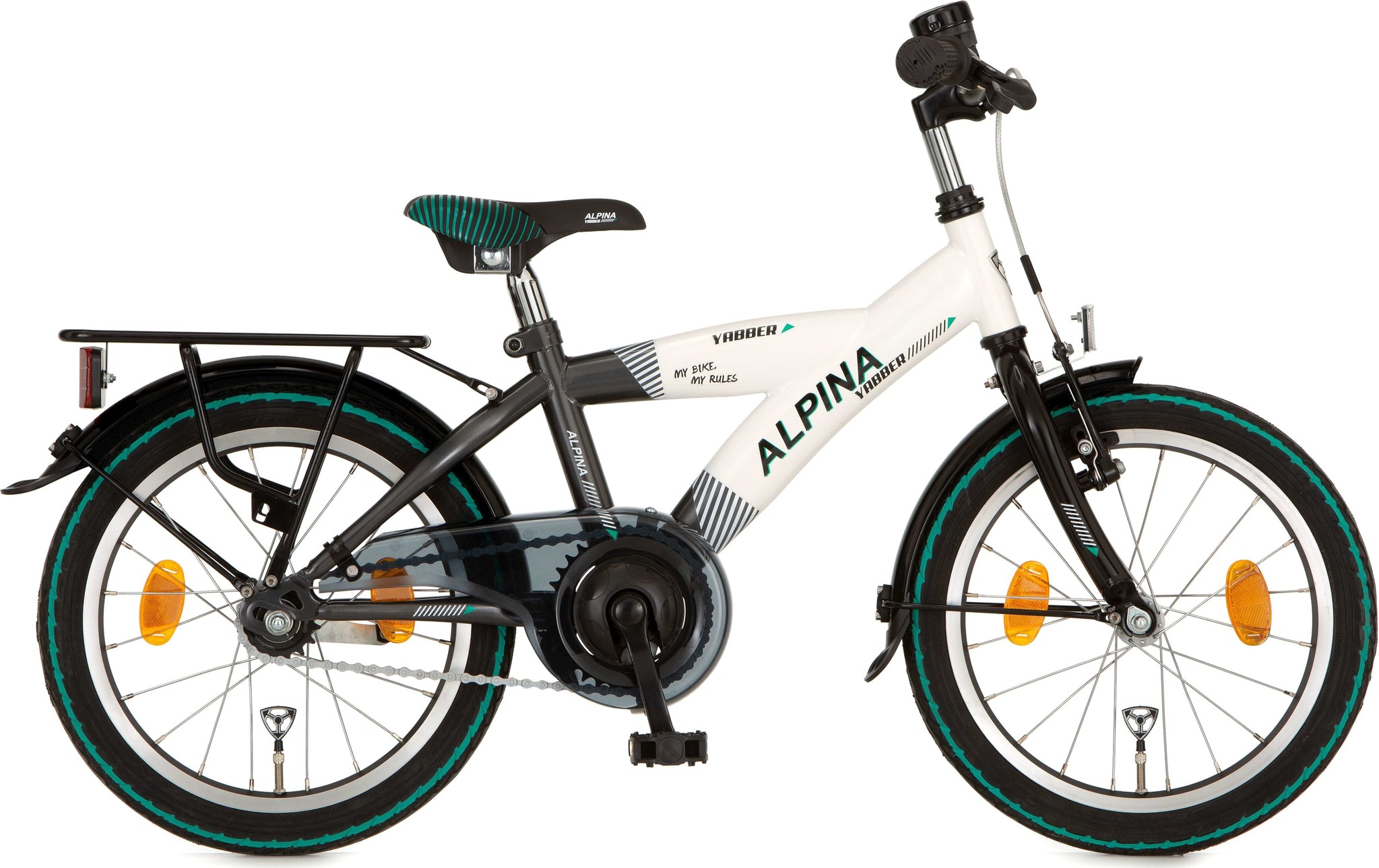 Alpina Yabber jongensfiets 16" Pure White - Industrial Black 4+