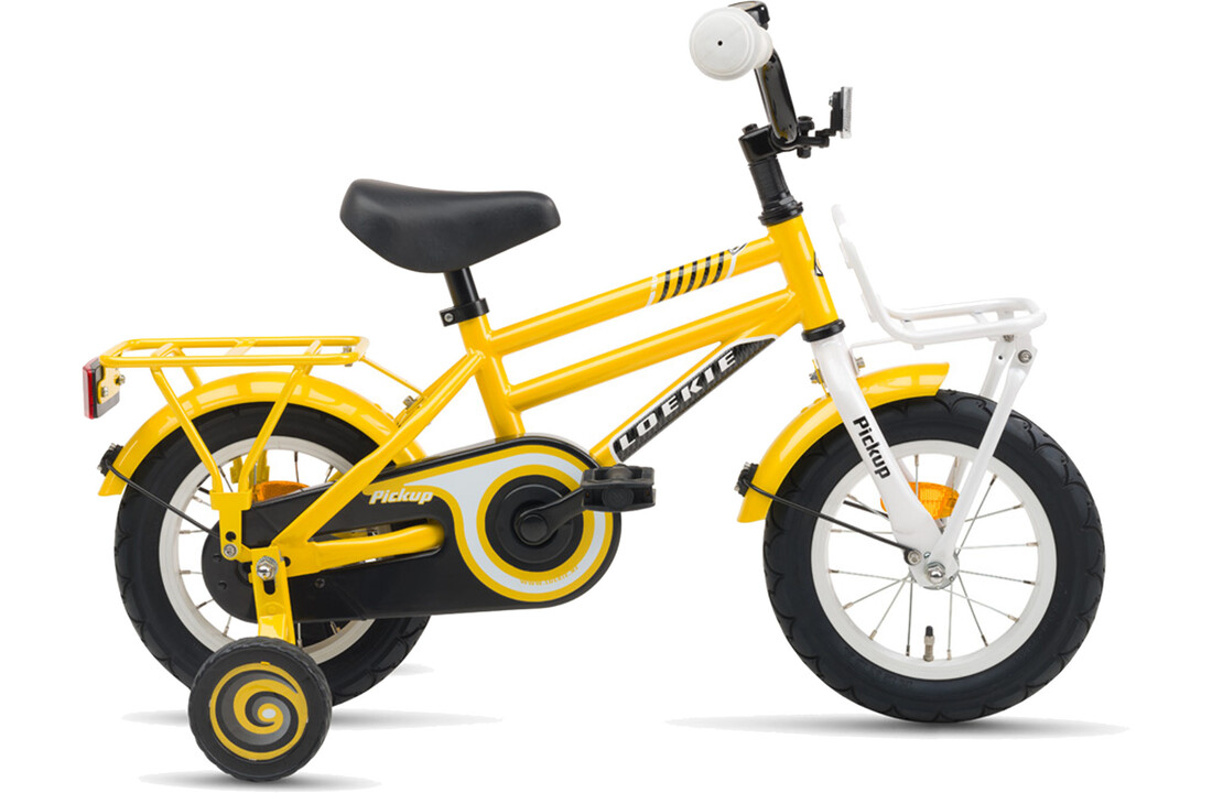 Loekie Pick Up jongensfiets 12" Geel 3+