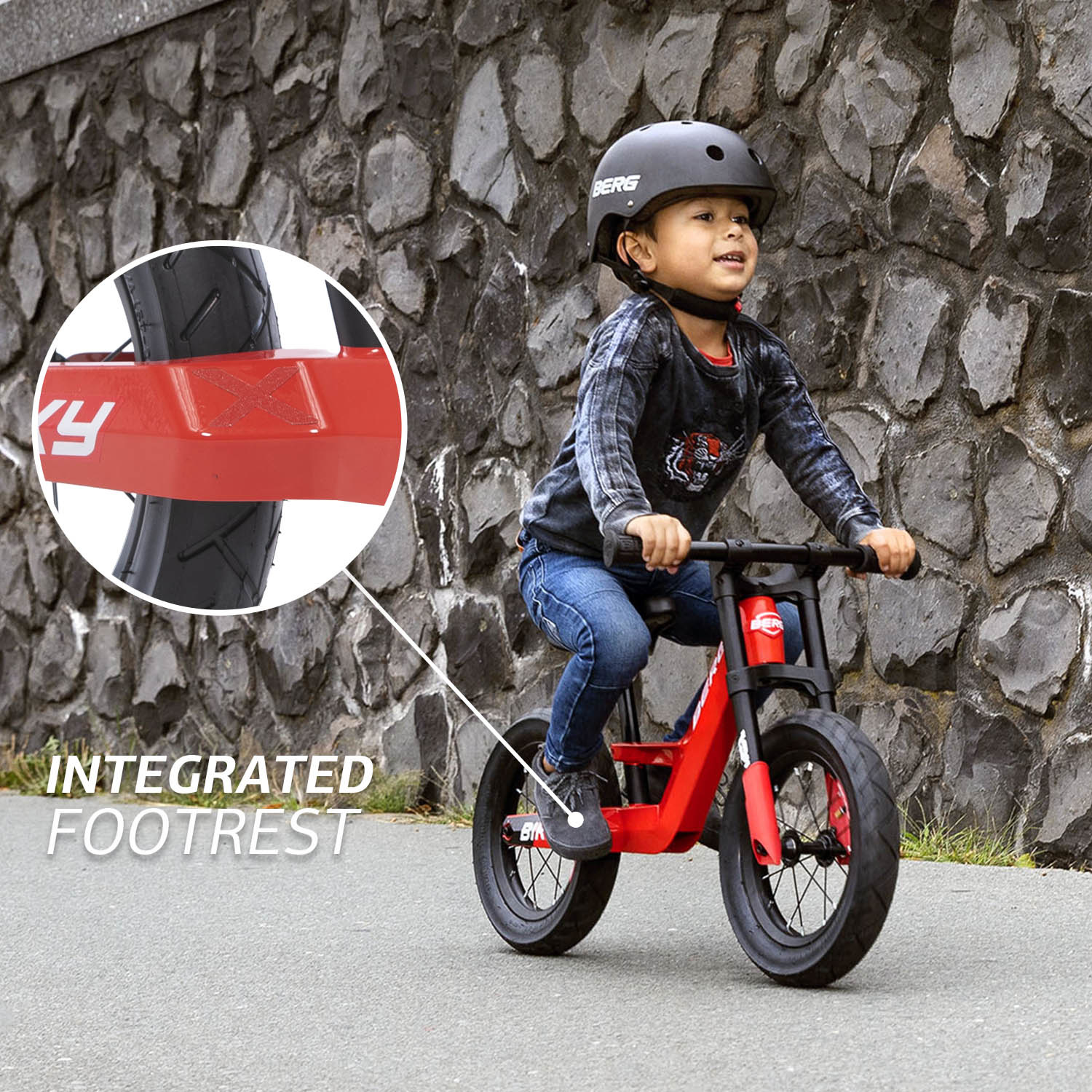 Berg loopfiets Biky City Red 2,5+
