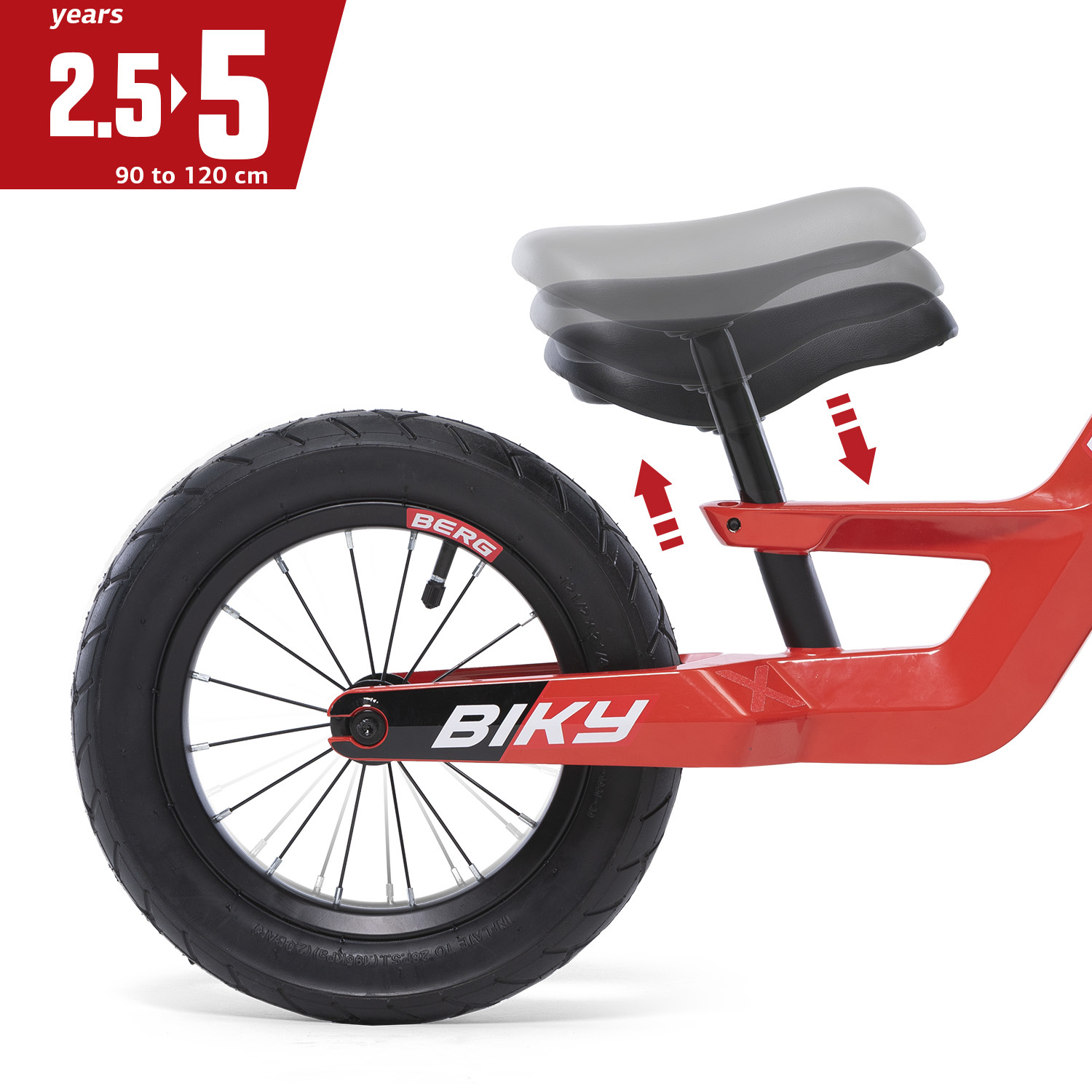 Berg loopfiets Biky City Red 2,5+