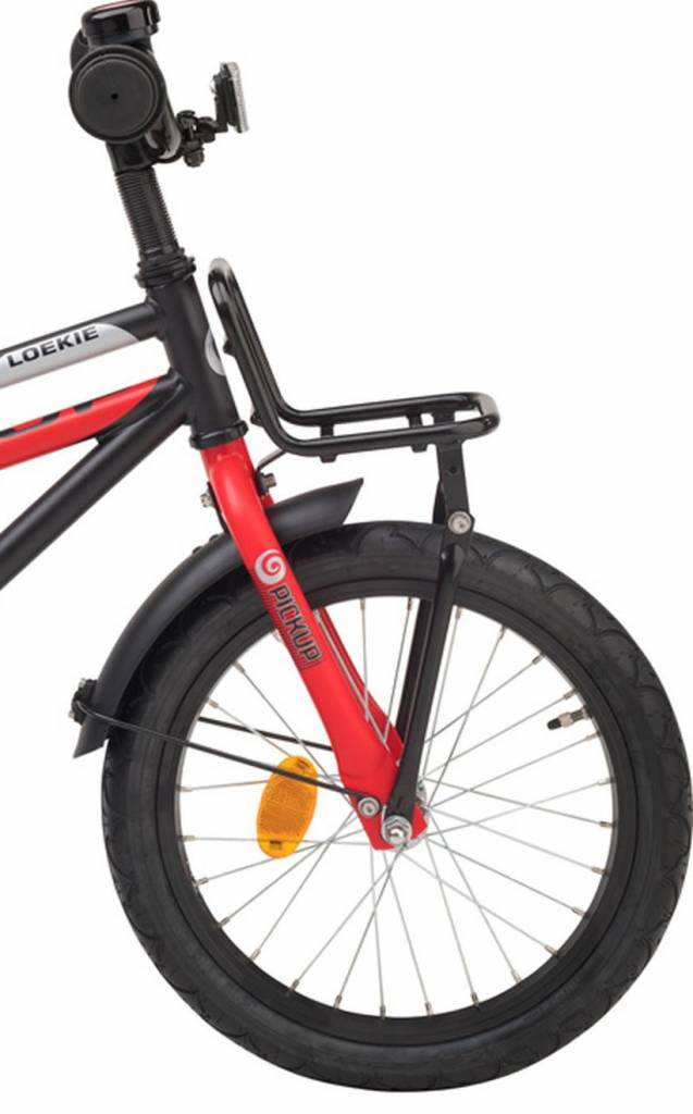 Showroom model - Loekie Pick Up jongensfiets 16" Zwart-Rood Mat 4+