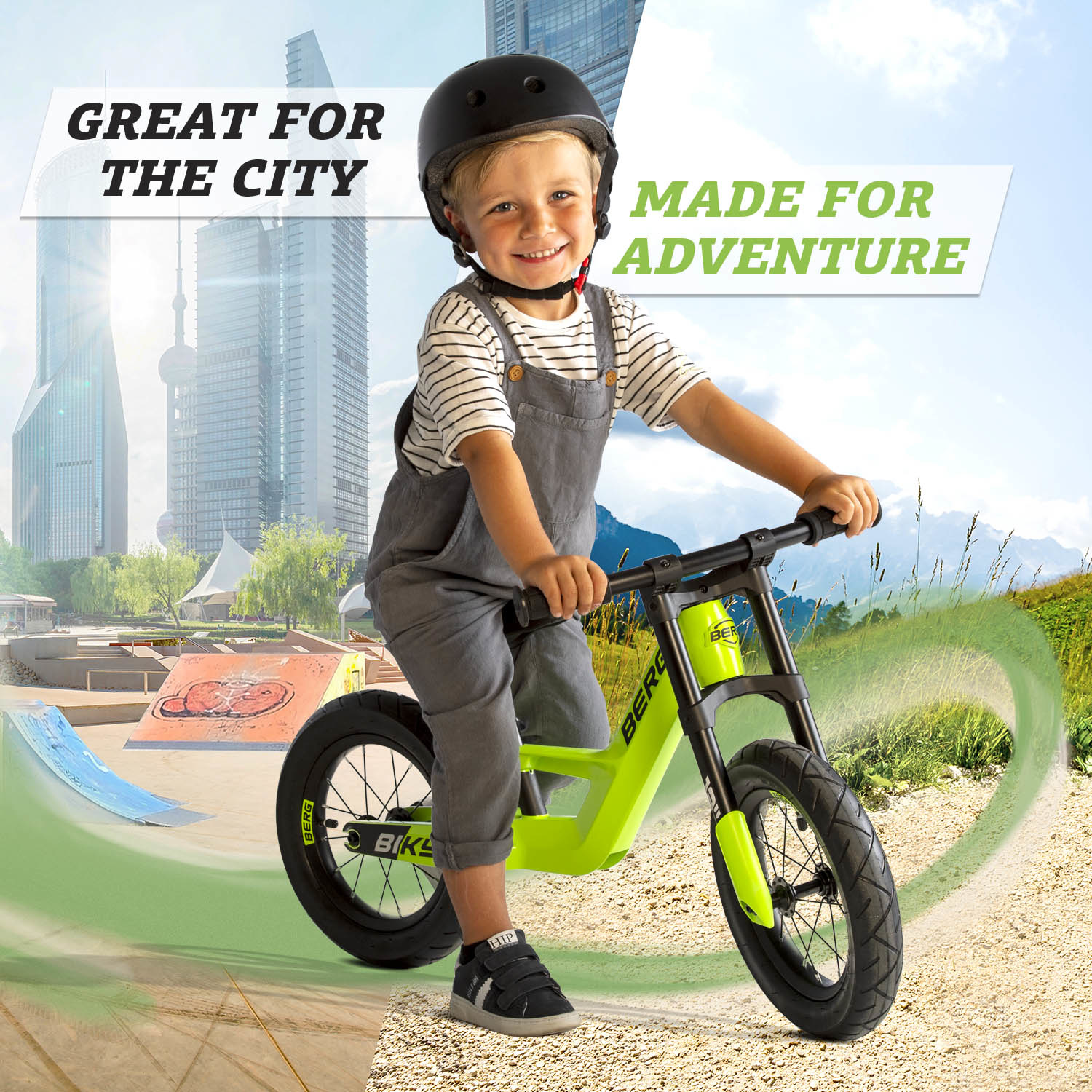 Berg loopfiets Biky City Green 2,5+