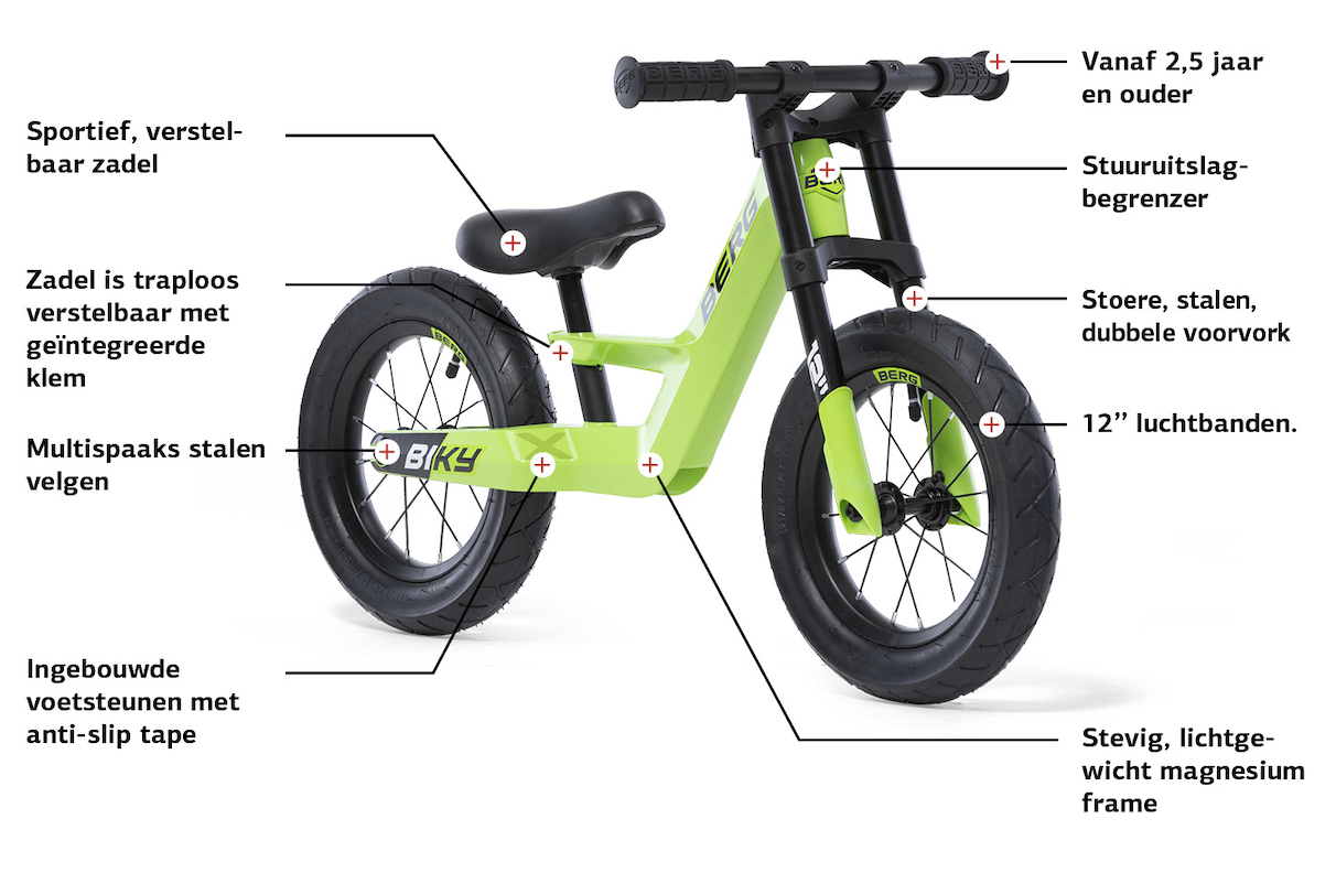 Berg loopfiets Biky City Green 2,5+