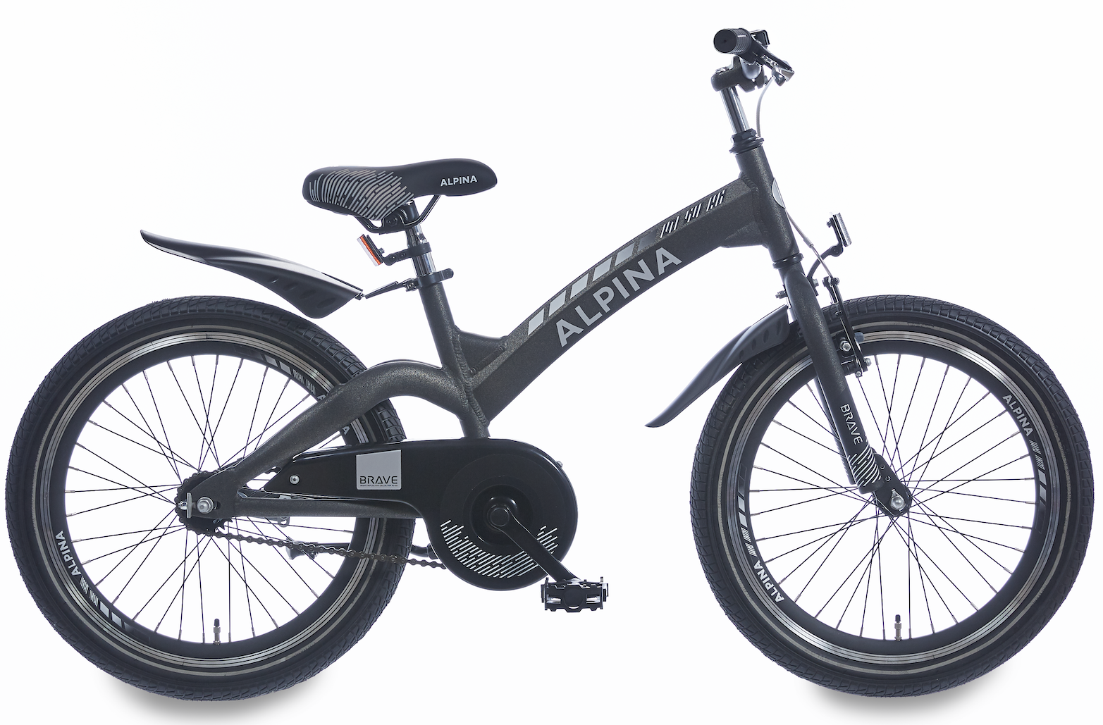 Alpina Brave kinderfiets 20" Vulcano Black Matt 6+