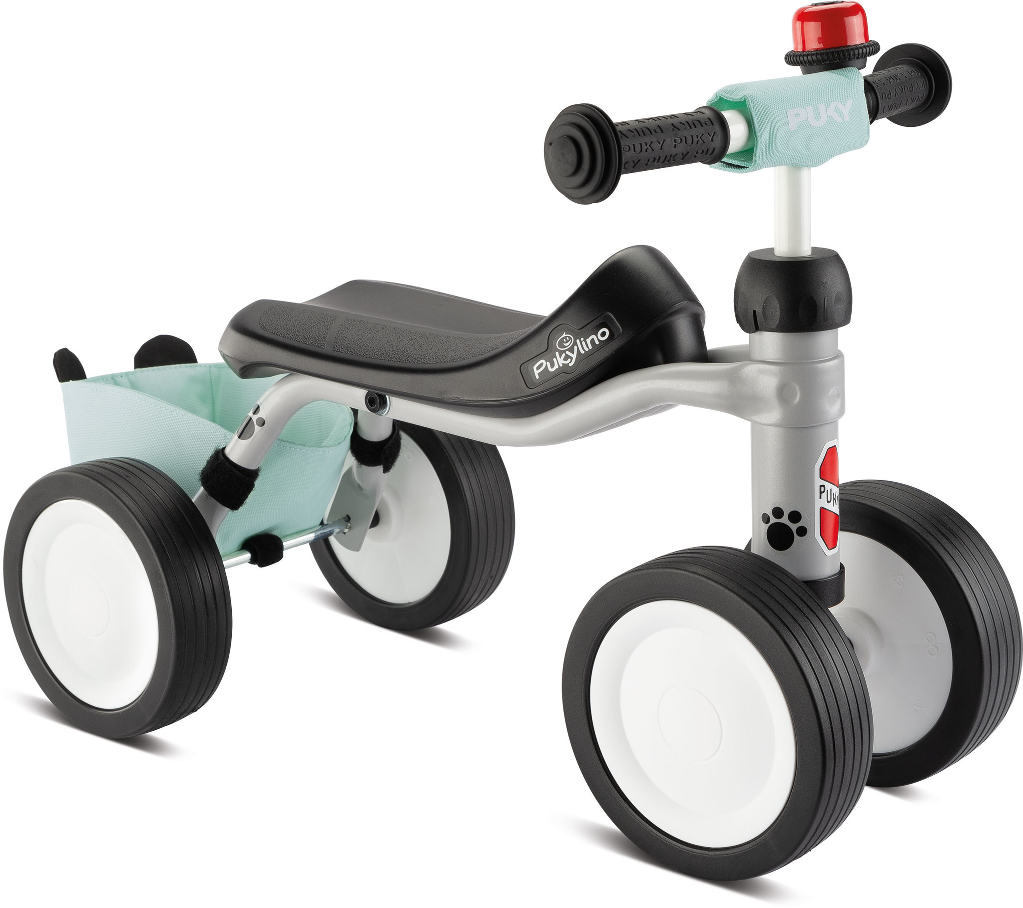 Pukylino oefenfiets met 4 wielen Panda bundel 1+ - Kinderfietsshop.nl