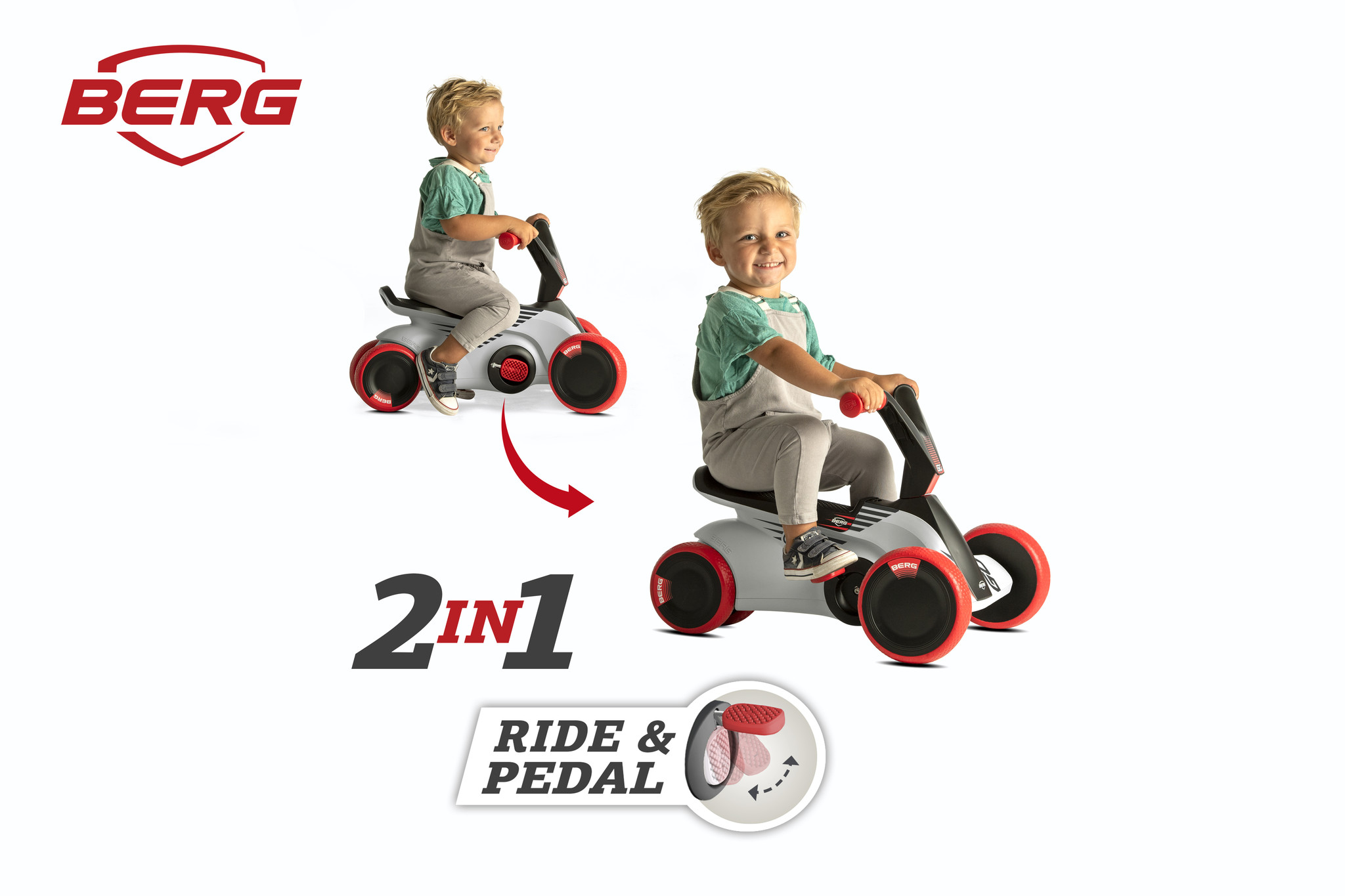 Berg loopfiets-driewieler GO2 SparX red 1+