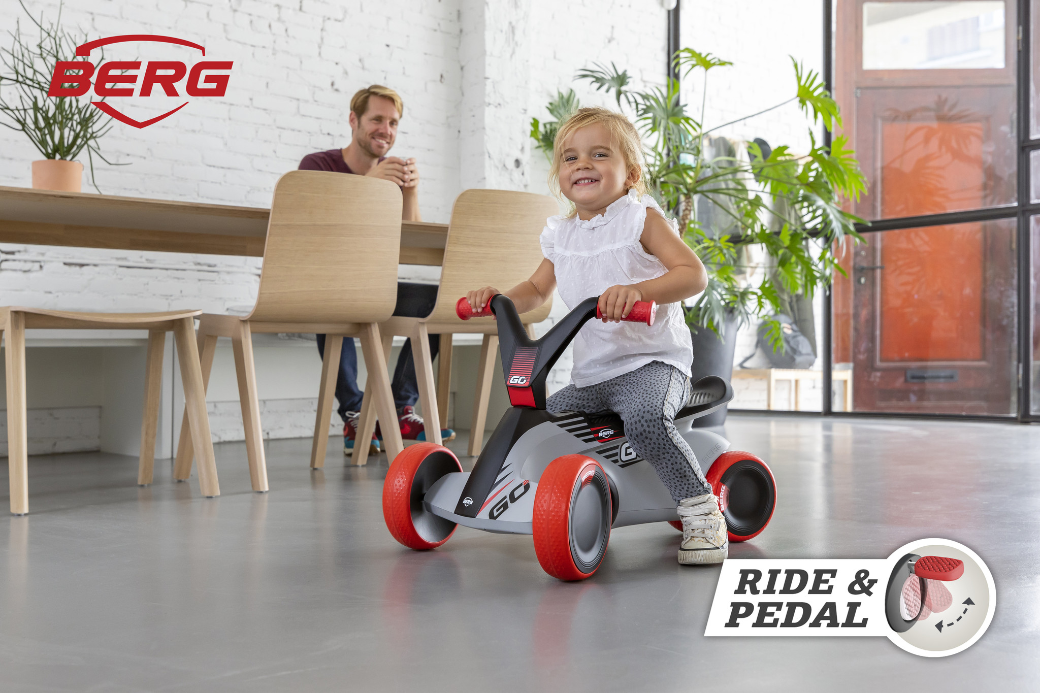 Berg loopfiets-driewieler GO2 SparX red 1+