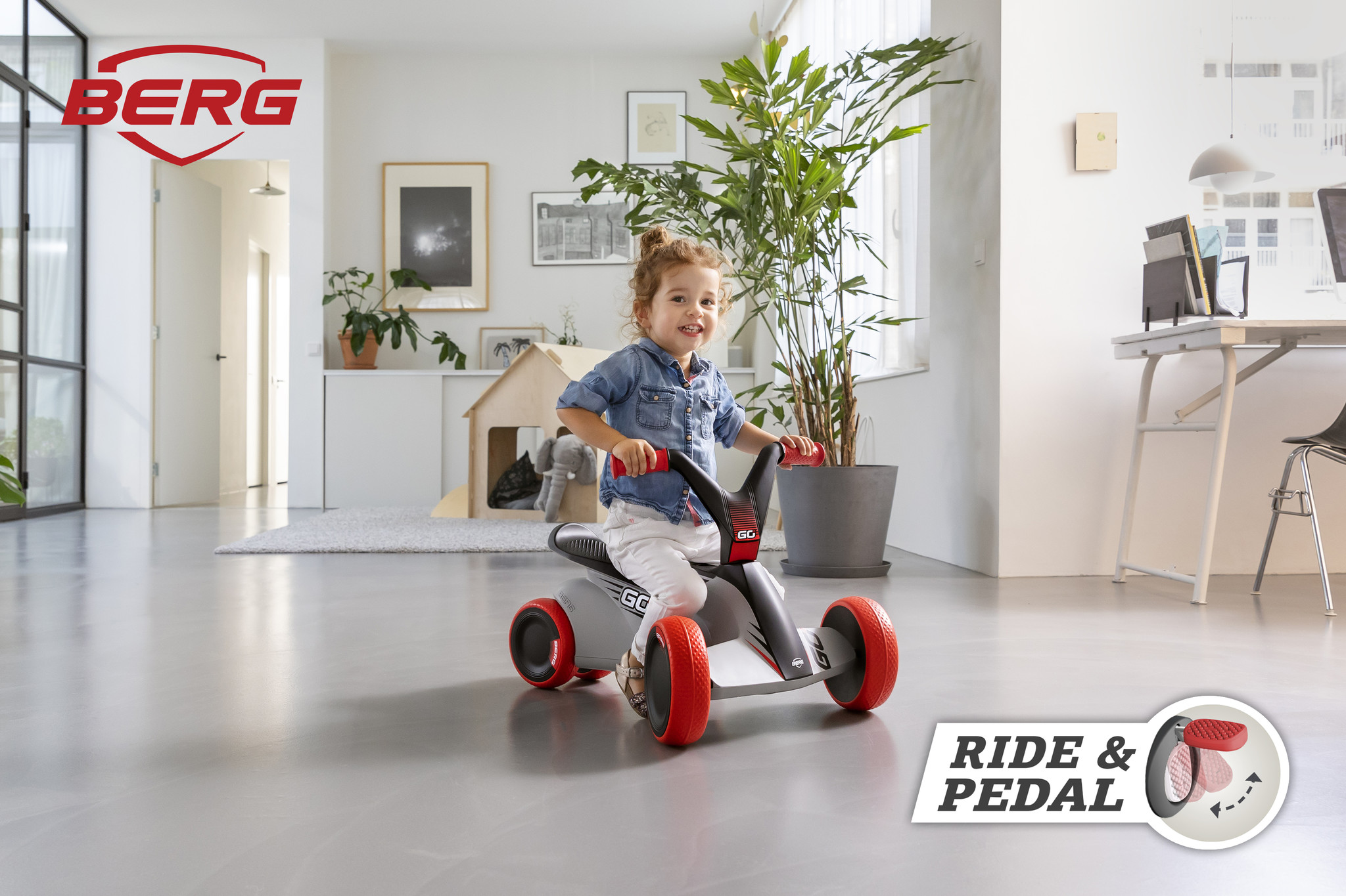 Berg loopfiets-driewieler GO2 SparX red 1+