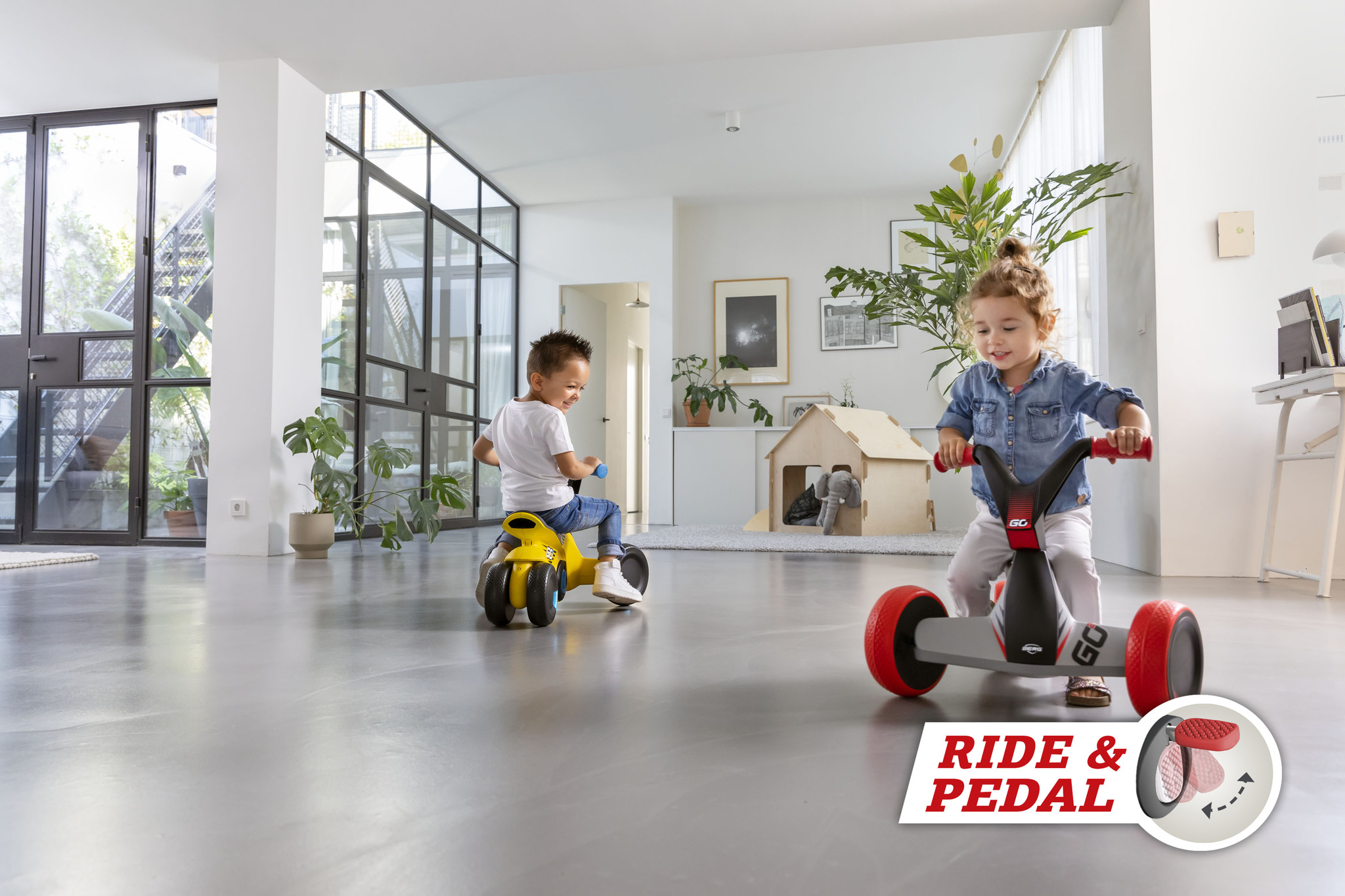 Berg loopfiets-driewieler GO2 SparX red 1+