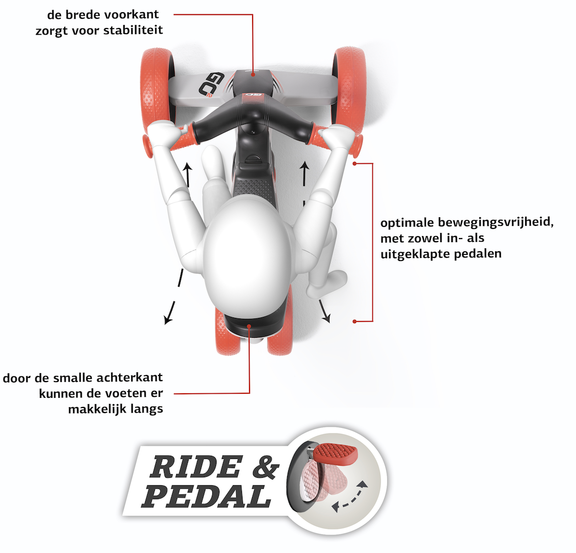 Berg loopfiets-driewieler GO2 SparX red 1+