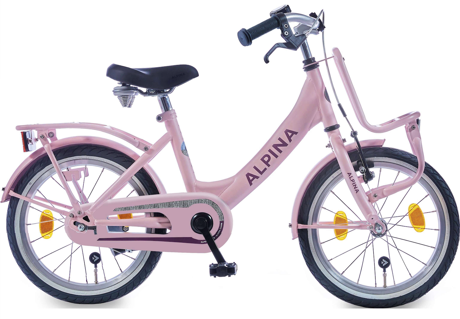 Showroom model - Alpina Clubb meisjesfiets met voordrager 16" Pearl Pink Matt 4+