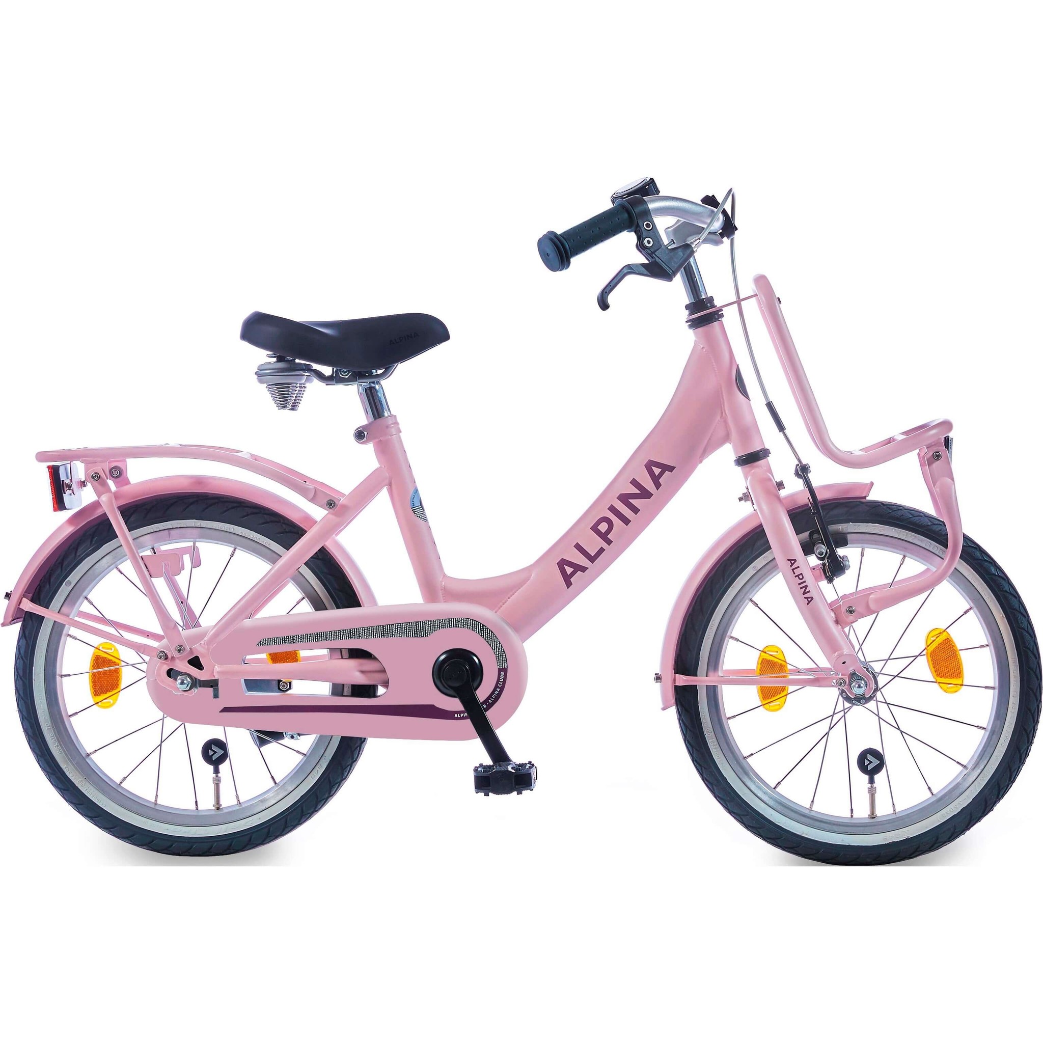 Showroom model - Alpina Clubb meisjesfiets met voordrager 16" Pearl Pink Matt 4+