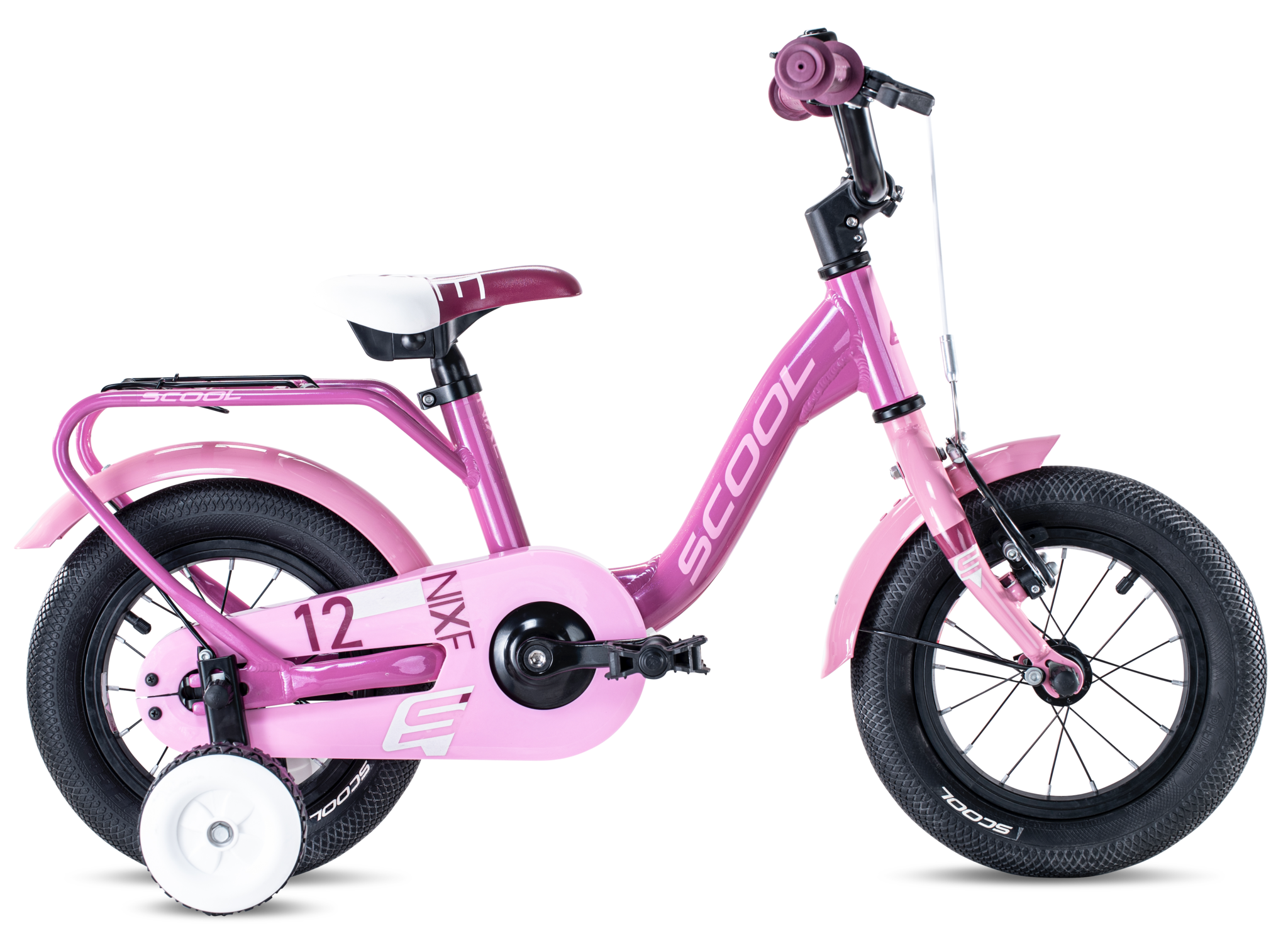 S'COOL niXe alu 12" Meisjesfiets pink 3+