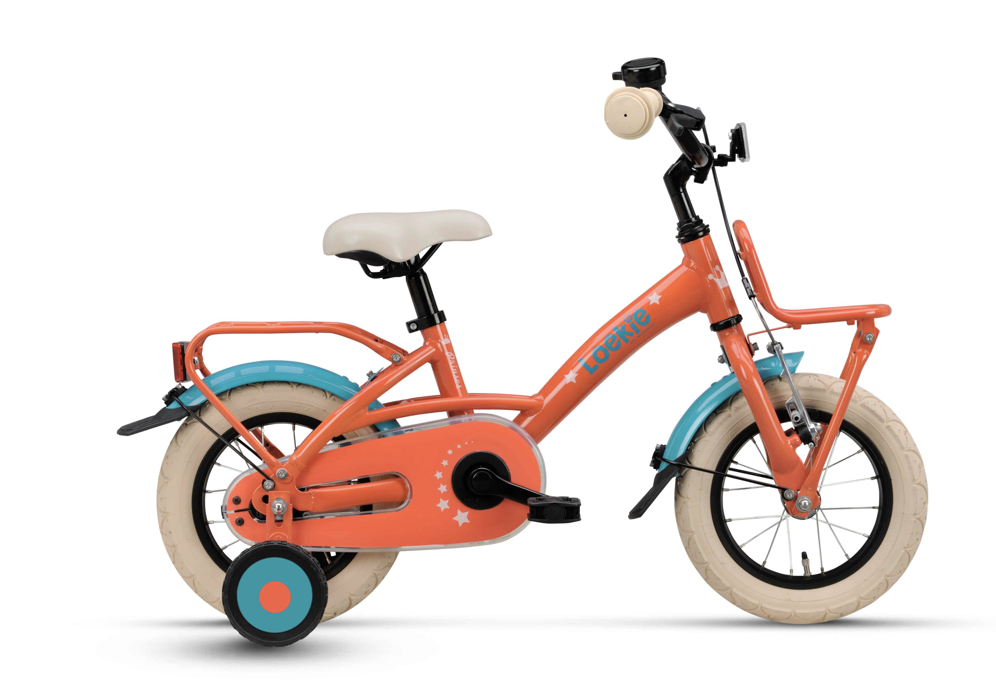 Loekie Prinses meisjesfiets 12" Zalmroze 3+