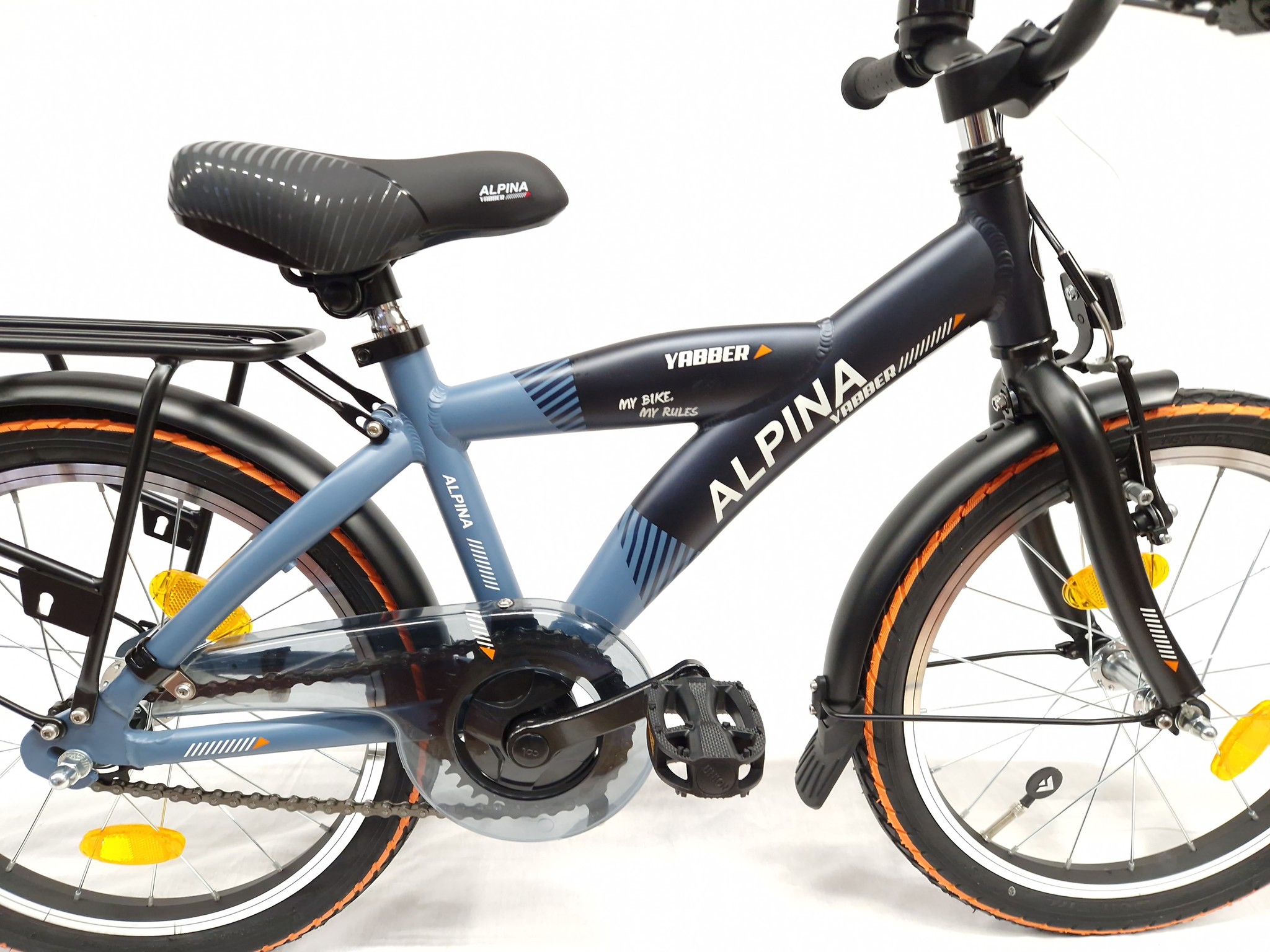 Alpina Yabber jongensfiets 18" Stone Blue - Navy Blue 5+