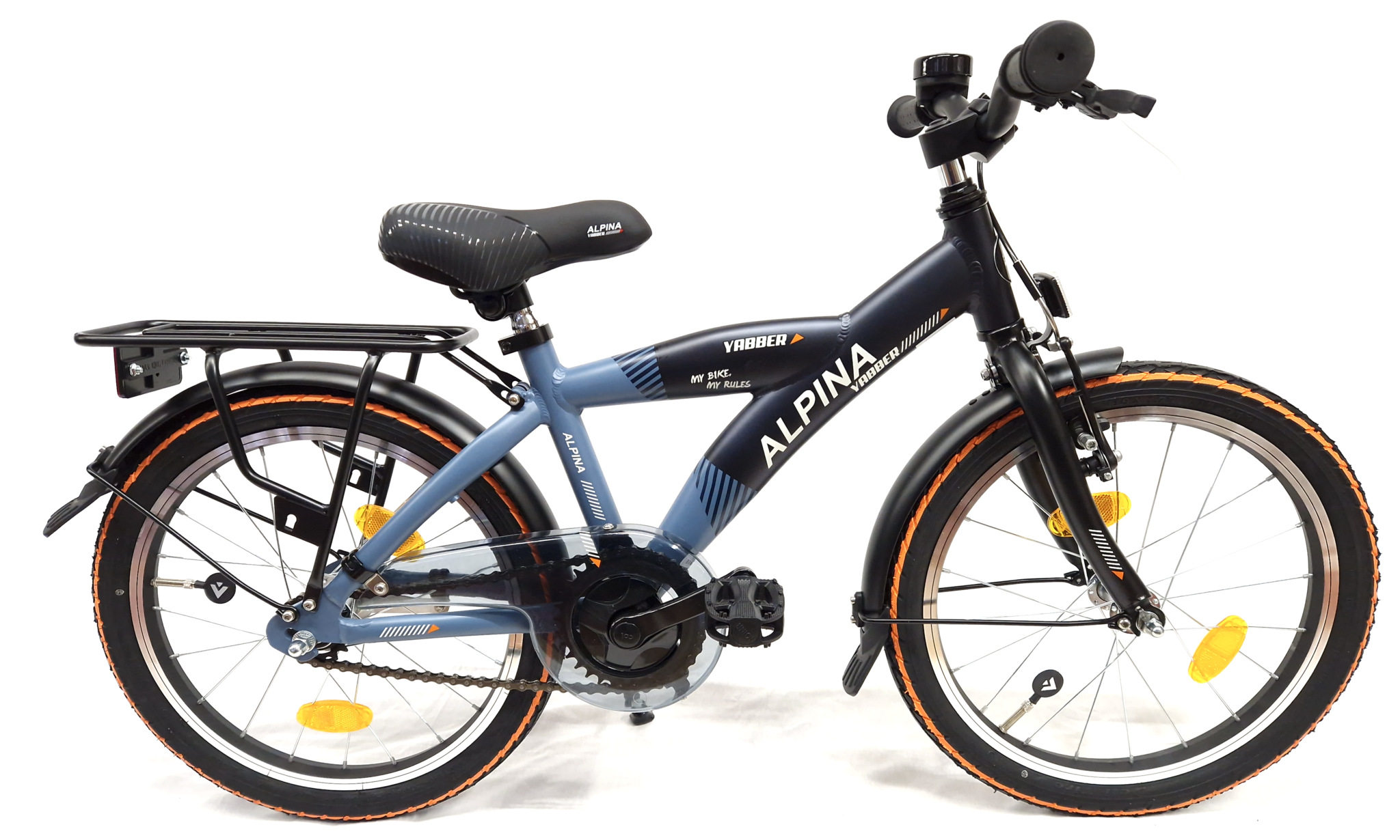 Alpina Yabber jongensfiets 18" Stone Blue - Navy Blue 5+