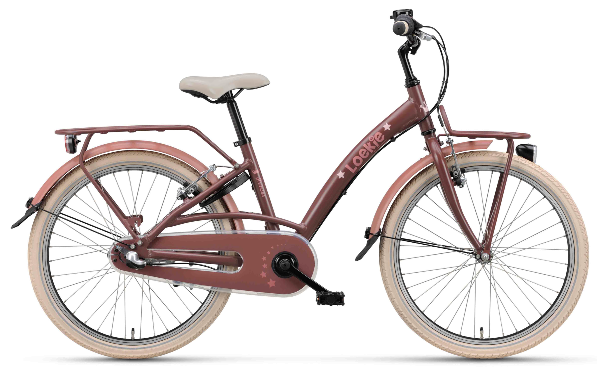 Loekie Prinses meisjesfiets 22" 3-speed Berry Pink 6+