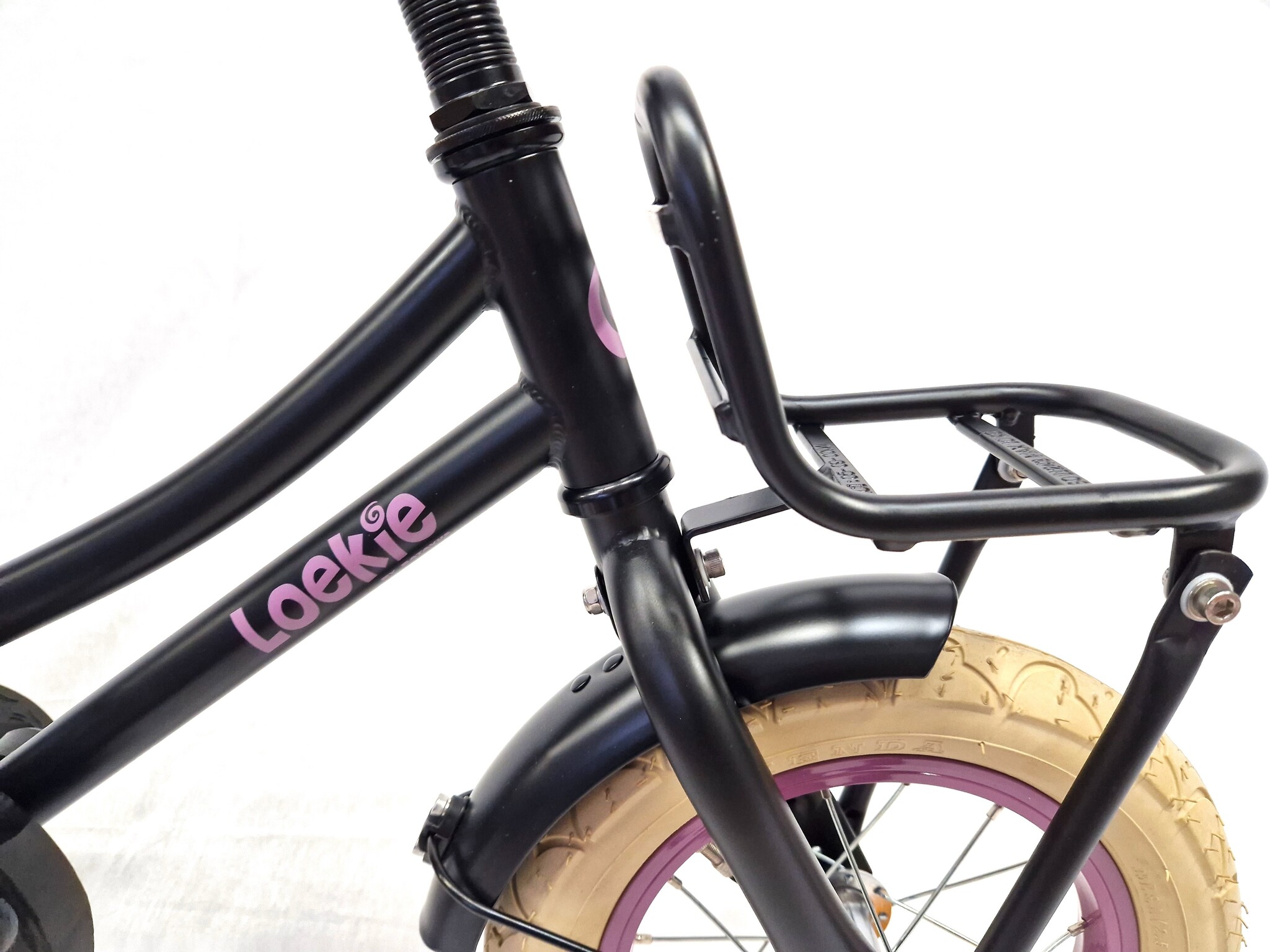 Loekie PACKD meisjesfiets 12" Black 3+