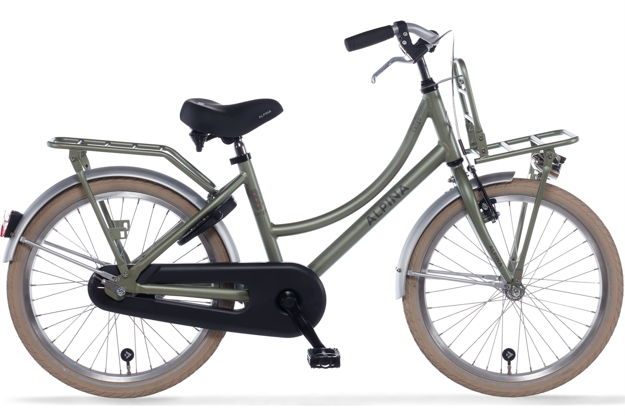 Alpina Cargo meisjesfiets met voordrager 22" Velvet Green Matt 6+