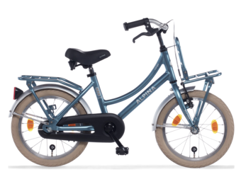 Alpina Cargo meisjesfiets met voordrager 16" Steel Blue Matt 4+