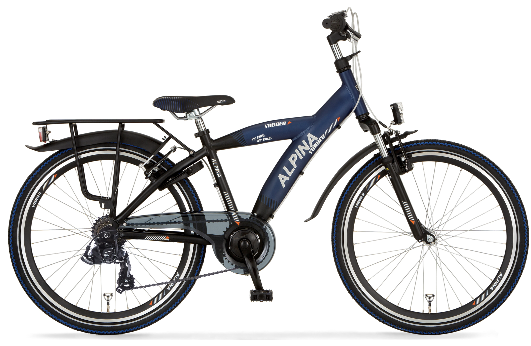 Alpina Yabber jongensfiets 26" 7 versnellingen Jet Black - Sporty Blue 10+