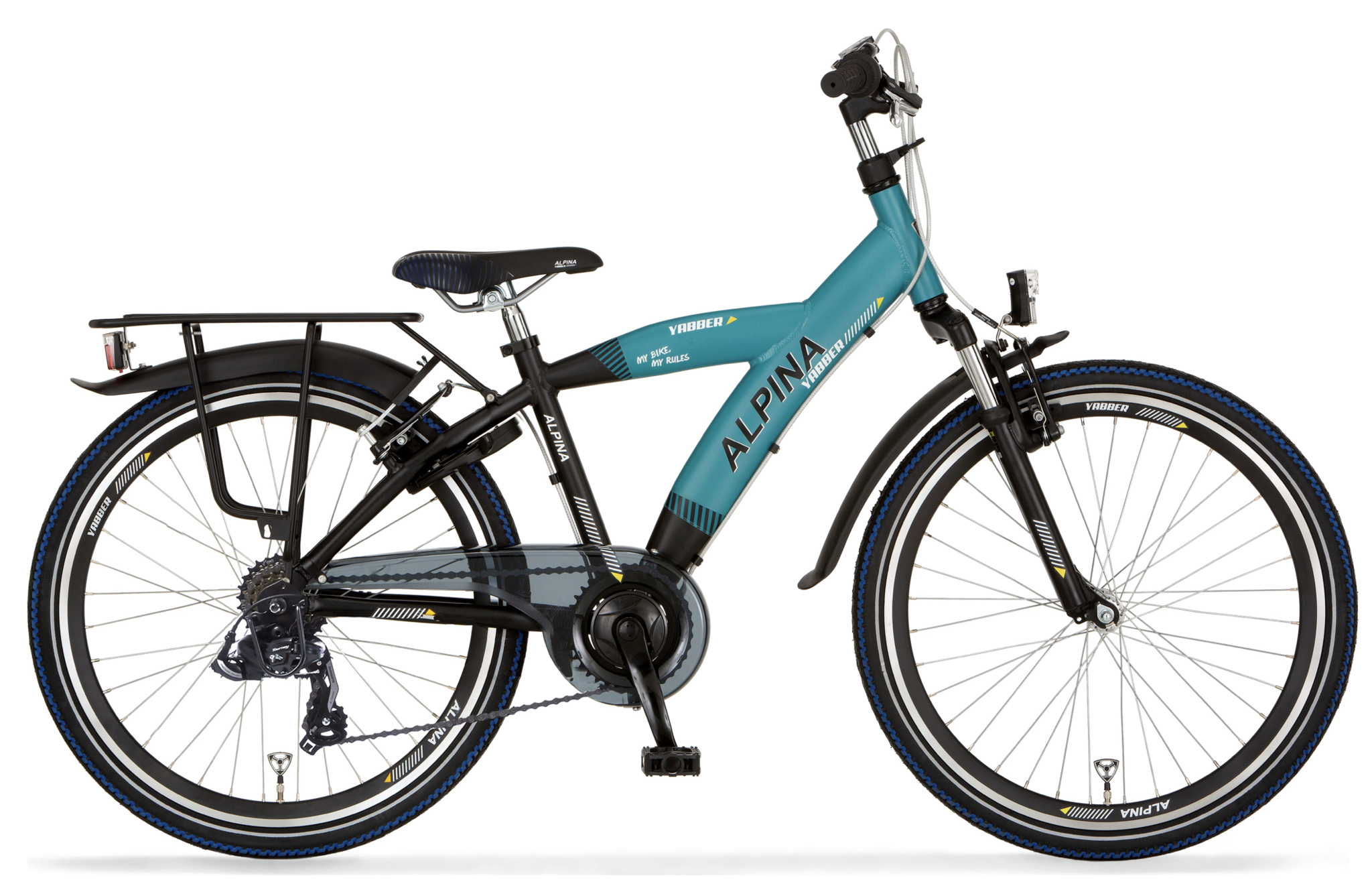 Alpina Yabber jongensfiets 26" 7 versnellingen Jet Black - Pacific Blue 10+
