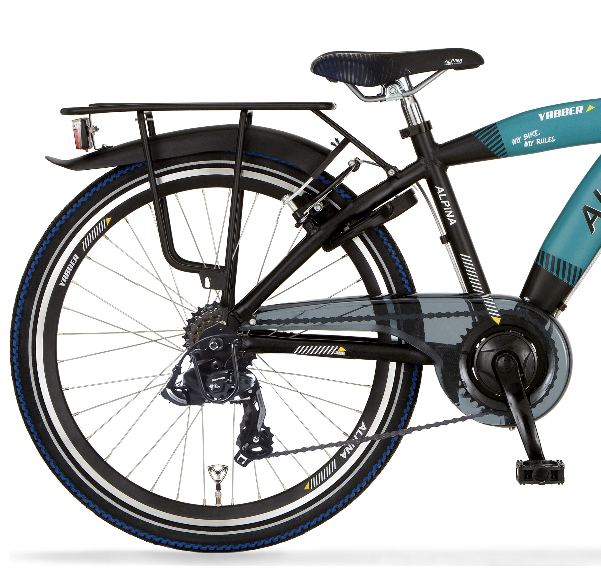 Alpina Yabber jongensfiets 26" 7 versnellingen Jet Black - Pacific Blue 10+