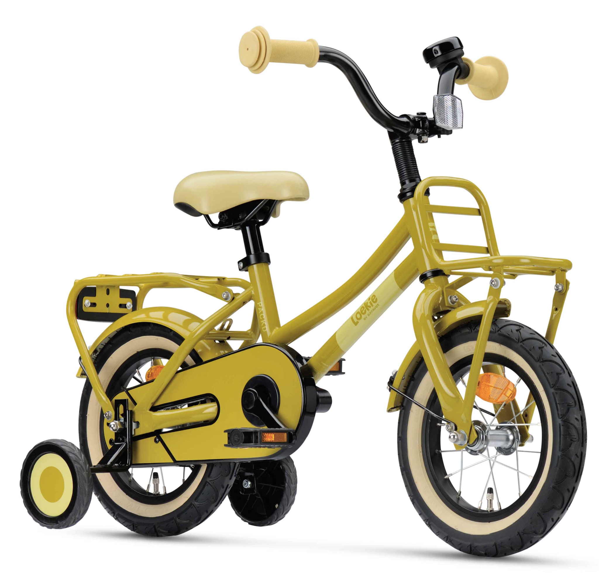 Loekie PACKD meisjesfiets 12" Oker 3+