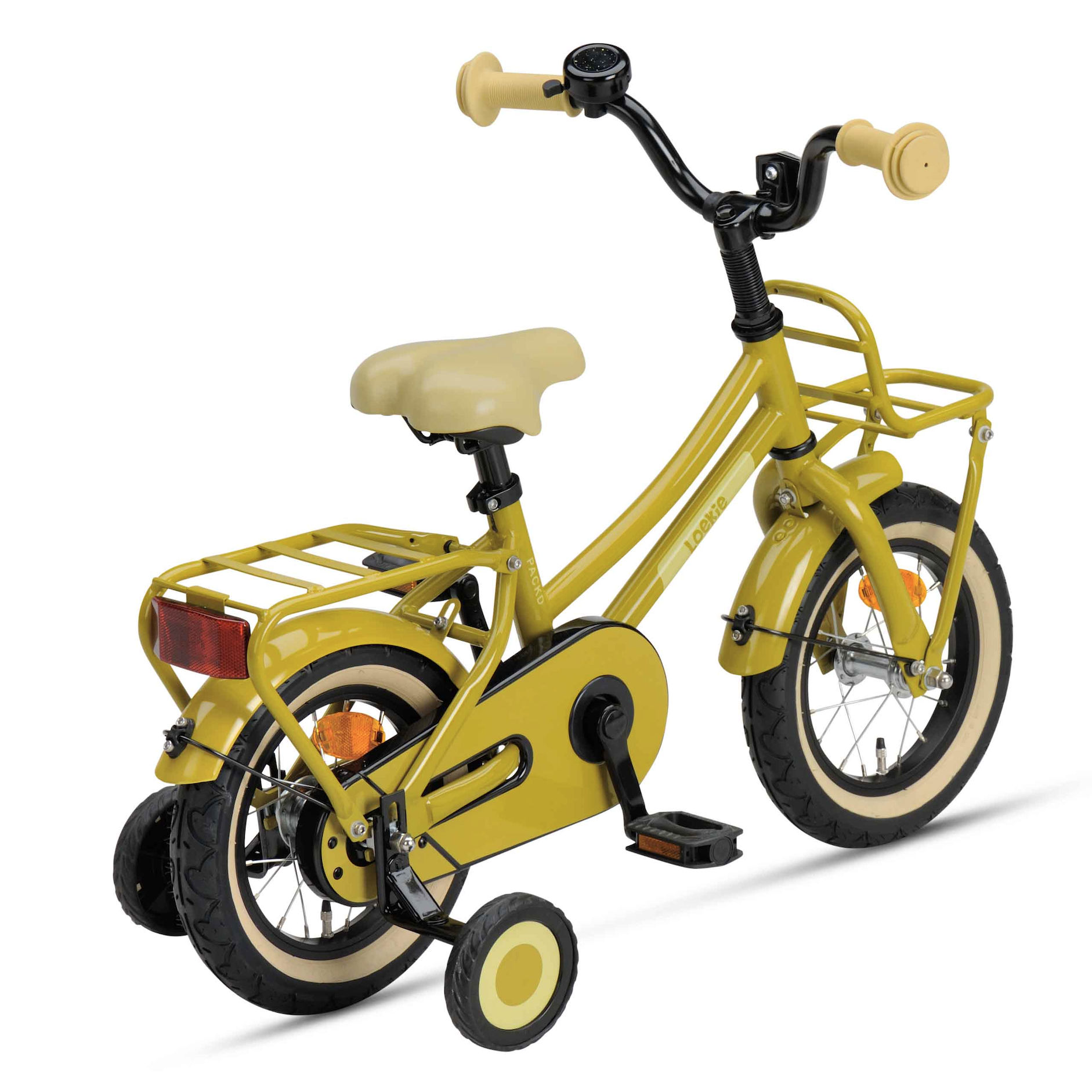 Loekie PACKD meisjesfiets 12" Oker 3+